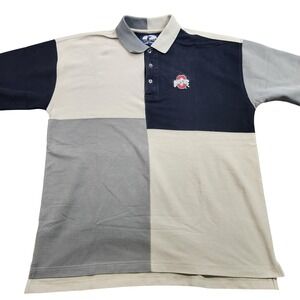Ohio State Buckeyes Polo Shirt Mens XL Multi NCAA Golf A.M. Player Colorblock
